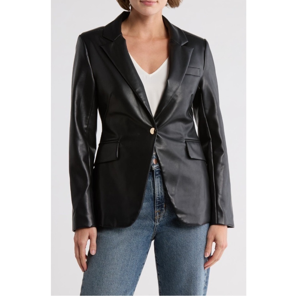 AREA STARS Ana Faux
Leather Blazer